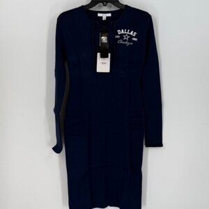 Women's Wear By Erin Andrews Dallas Cowboys Lace Up Long Sleeve Dress L